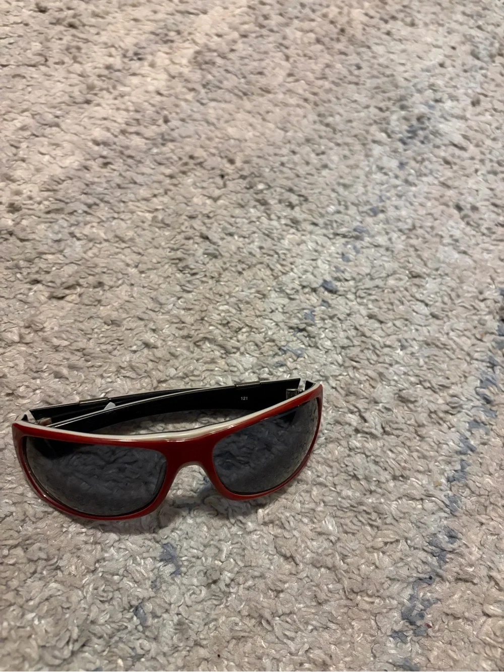Oakley Sideways Sunglasses Brick Red White Trim Grey Lens 03-510 Case Bag